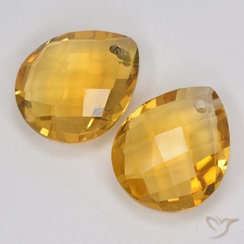 Citrine Gemstones in 12 x 10 mm (calibrated) Size for Sale, Citrine Stones in Deep Golden Orange Color