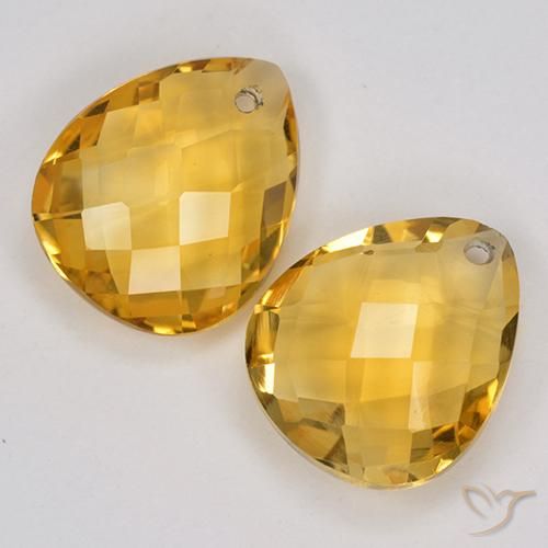 Citrine Gemstones in 12 x 10 mm (calibrated) Size for Sale, Citrine Stones in Medium Golden Color
