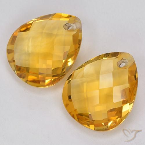 Citrine Gemstones in 12 x 10 mm (calibrated) Size for Sale, Citrine Stones in Deep Golden Orange Color