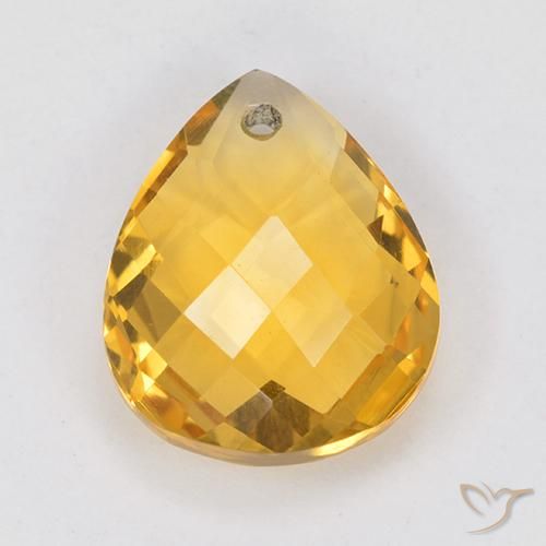 3.83ct Natural Golden Orange Citrine, Pear Shape, VVS-VS