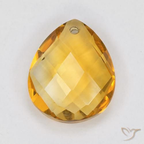 3.79ct Natural Deep Orange-Gold Citrine, Pear Shape, VVS-VS