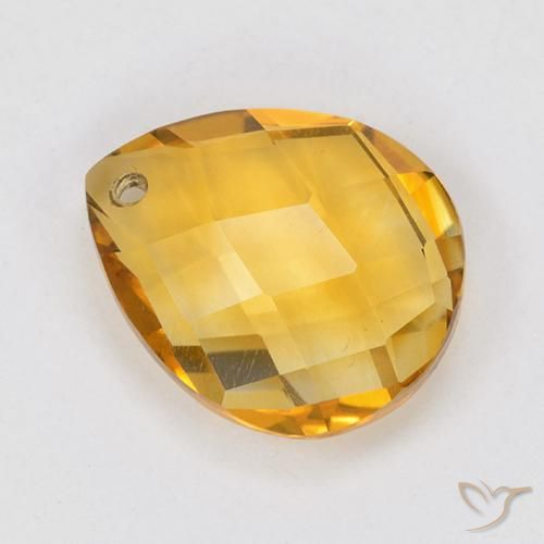 Citrine Gemstone in 12 x 10 mm (calibrated) Size for Sale, Citrine Stone in Deep Orange-Gold Color