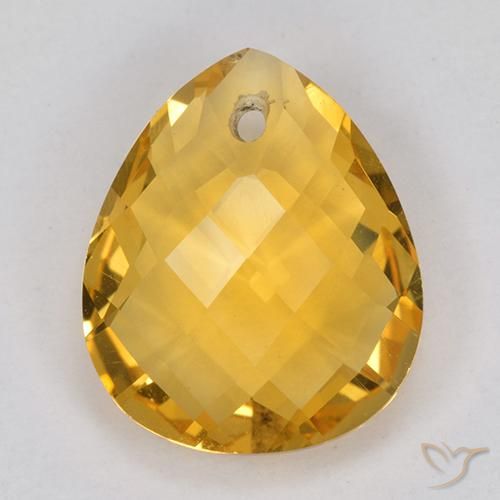 3.66ct Natural Deep Orange-Gold Citrine, Pear Shape, VVS-VS