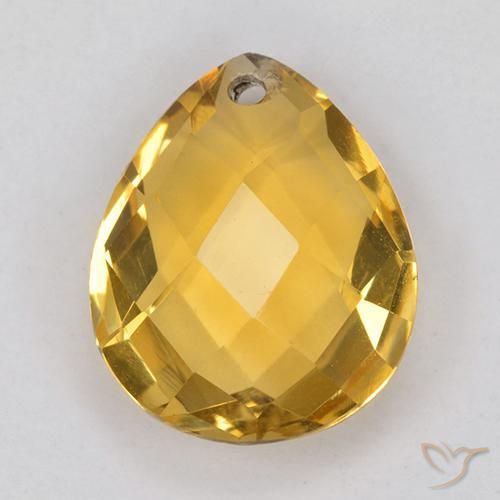 3.71ct Natural Golden Orange Citrine, Pear Shape, VVS-VS