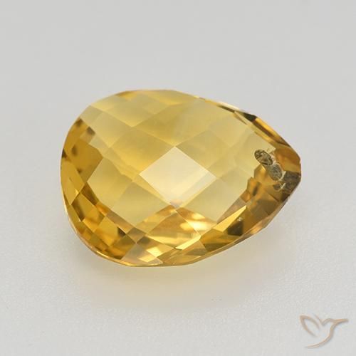 Citrine Gemstone in 12 x 10 mm (calibrated) Size for Sale, Citrine Stone in Gold Color