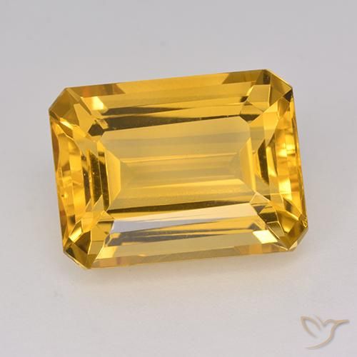 Medium Golden Citrine Gem - 12.9ct Octagon Step Cut (ID: 514967)