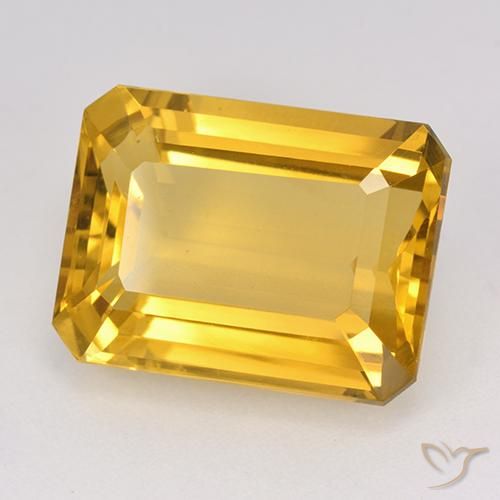 12.09 ct Yellow Citrine, 16.2 x 12.1 mm Octagon Cut From Brazil, Photo A