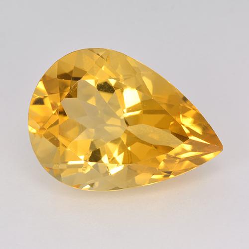Arancio dorato Citrino Gem - 7.4ct Sfaccettatura a pera (ID: 514983)