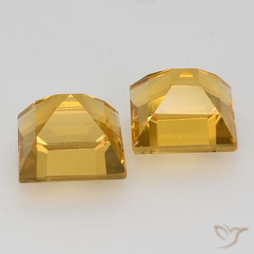 Citrine Gemstones in 7 x 7 mm (calibrated) Size for Sale, Citrine Stones in Deep Golden Orange Color