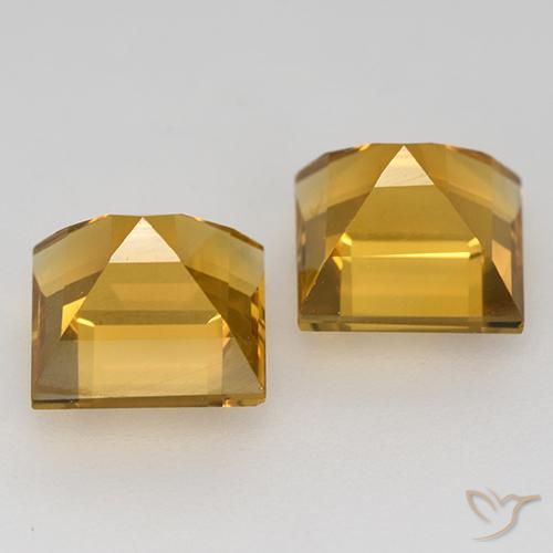 Citrine Gemstones in 7 x 7 mm (calibrated) Size for Sale, Citrine Stones in Deep Golden Orange Color