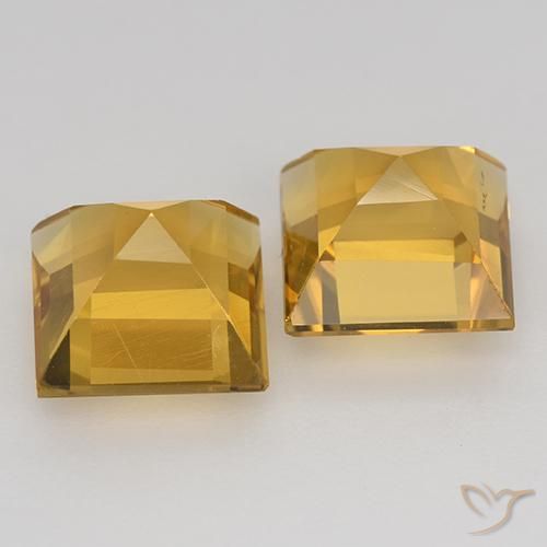 Citrine Gemstones in 7 x 7 mm (calibrated) Size for Sale, Citrine Stones in Dark Golden Color