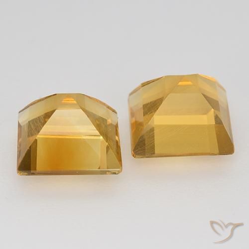 Citrine Gemstones in 7 x 7 mm (calibrated) Size for Sale, Citrine Stones in Orange-Gold Color