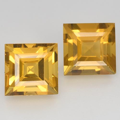 Orange-Gold Citrine Gem - 1.8ct Square Step-Cut (ID: 515026)