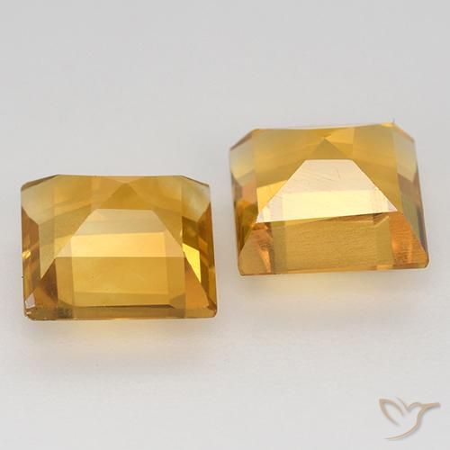 Citrine Gemstones in 7 x 7 mm (calibrated) Size for Sale, Citrine Stones in Deep Golden Orange Color
