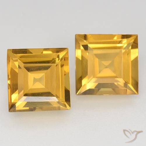 3.07 ct Yellow Citrine, 7 x 6.8 mm Square Cut From Brazil, Photo A