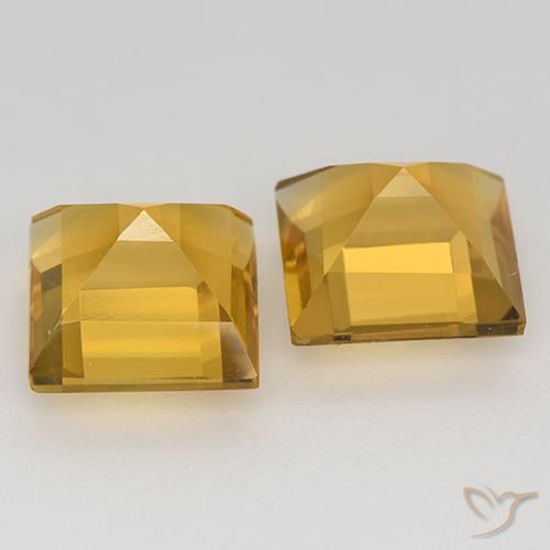 Citrine Gemstones in 7 x 7 mm (calibrated) Size for Sale, Citrine Stones in Deep Golden Orange Color