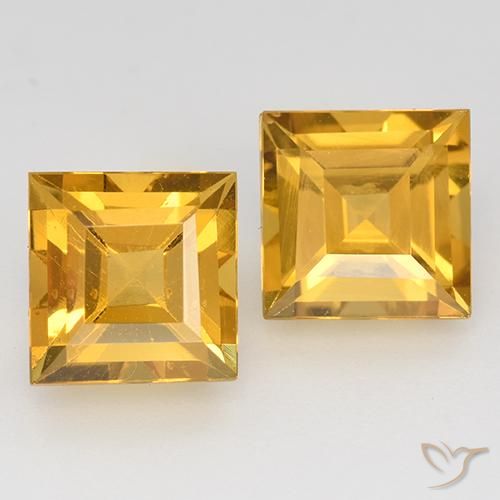 3.33ctw Natural Dark Golden Citrine, Square, VVS-VS