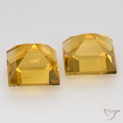 Citrine Gemstones in 7 x 7 mm (calibrated) Size for Sale, Citrine Stones in Dark Golden Color