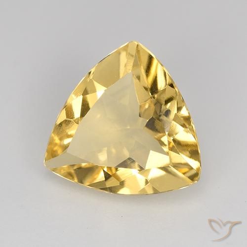 1.74 ct Golden Citrine Stone, Natural Citrine in Trillion Facet Shape for Sale