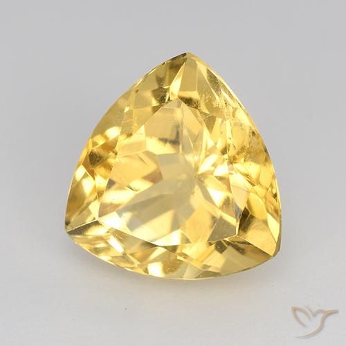 2.28 ct Golden Citrine Stone, Natural Citrine in Trillion Facet Shape for Sale