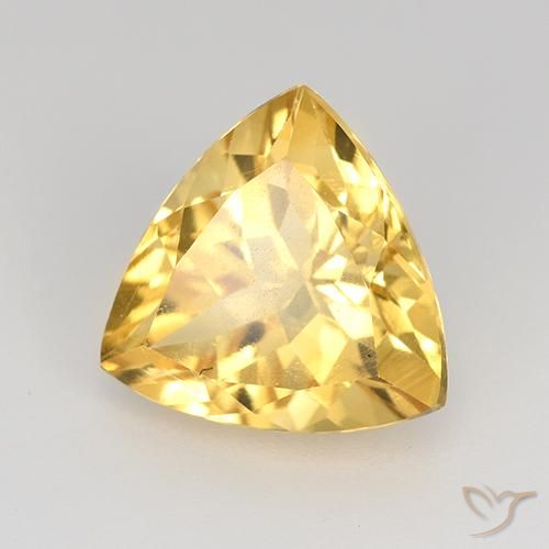 2.24 ct Golden Citrine Stone, Natural Citrine in Trillion Facet Shape for Sale