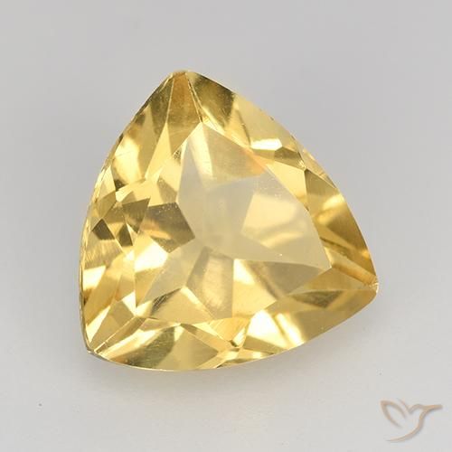 2.03 ct Golden Citrine Stone, Natural Citrine in Trillion Facet Shape for Sale