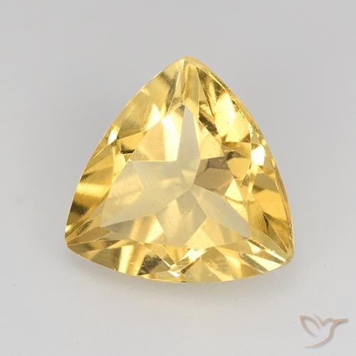 2.02 ct Golden Citrine Stone, Natural Citrine in Trillion Facet Shape for Sale