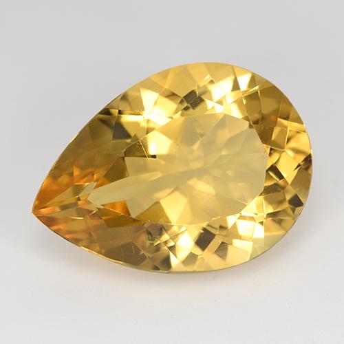 Deep Gold Citrine Gem - 9.6ct Pear Facet (ID: 515866)