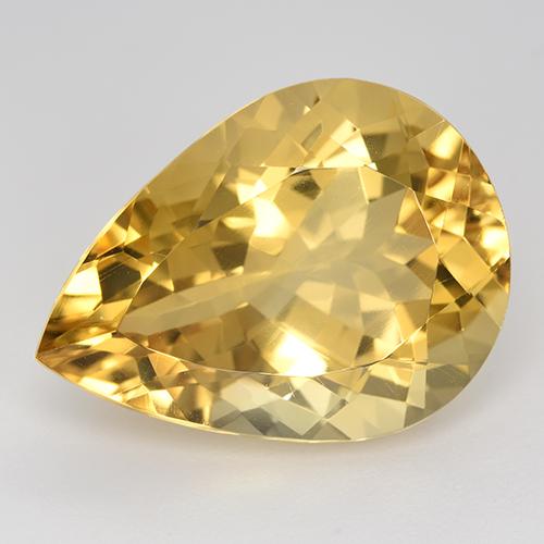 Gold Citrine Gem - 14.5ct Pear Facet (ID: 515868)