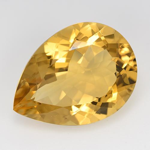 13.77ct Pear Facet Golden Citrine from Brazil, Dimension 20.2 x 15mm, Natural untreated Gemstone, VVS-VS Clarity, 1 piece Citrine in Deep Gold Color, Mohs Hardness of 7 suitable for daily wear jewelry, Unblocks Solar Plexus Chakra, Photo A