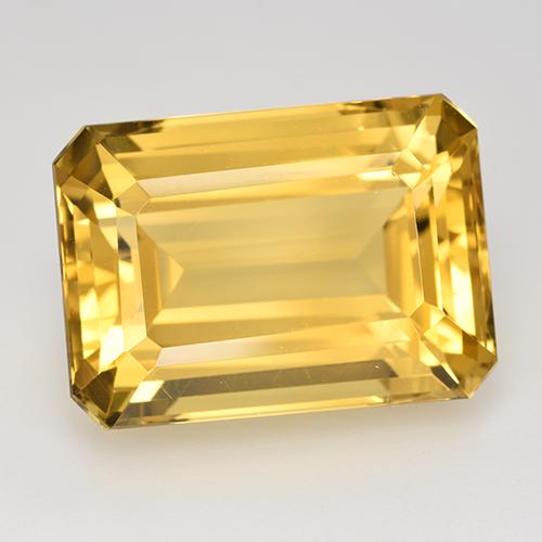 Medium-Light Golden Citrine Gem - 17.4ct Octagon Step Cut (ID: 516633)