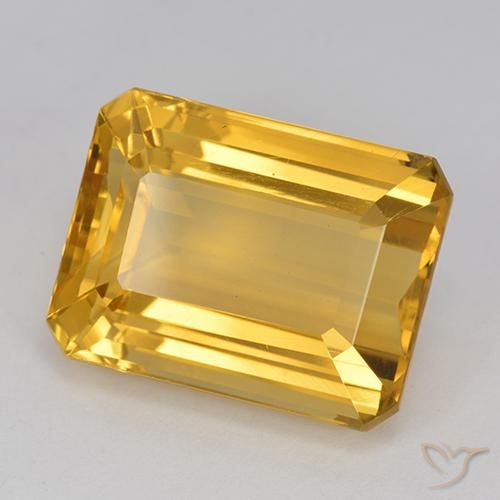 Deep Golden Orange Цитрин Камень - 13.8ct Восьмиугольная ступенчатая огранка (ID: 517209)
