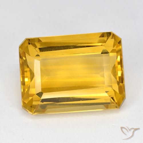 12.14 ct Yellow Citrine, 16.2 x 12 mm Octagon Cut From Brazil, Photo A