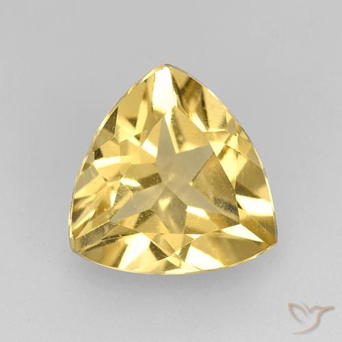1.85ct Natural Medium Gold Citrine, Trillion, VVS