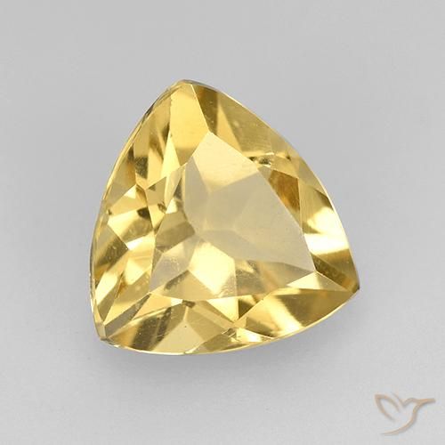 1.85 ct Golden Citrine Stone, Natural Citrine in Trillion Facet Shape for Sale