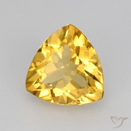 1.94 ct Golden Citrine Stone, Natural Citrine in Trillion Facet Shape for Sale