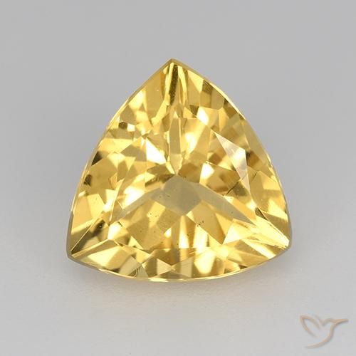 2.15 ct Golden Citrine Gemstone, Citrine Gem in Trillion Facet Shape for Sale.