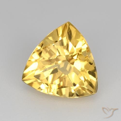2.15 ct Golden Citrine Stone, Natural Citrine in Trillion Facet Shape for Sale