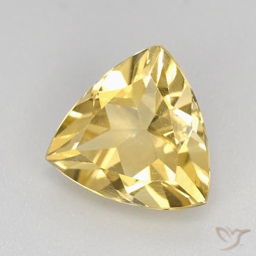 2.10 ct Golden Citrine Stone, Natural Citrine in Trillion Facet Shape for Sale