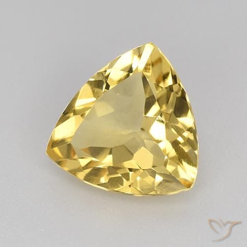 1.82 ct Golden Citrine Stone, Natural Citrine in Trillion Facet Shape for Sale