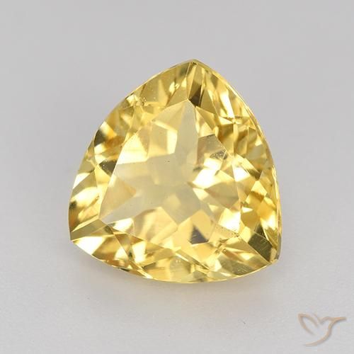 2.37 ct Golden Citrine Stone, Natural Citrine in Trillion Facet Shape for Sale