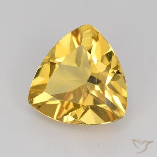2.12 ct Golden Citrine Stone, Natural Citrine in Trillion Facet Shape for Sale