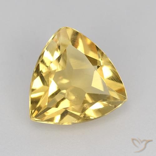 1.84 ct Golden Citrine Stone, Natural Citrine in Trillion Facet Shape for Sale