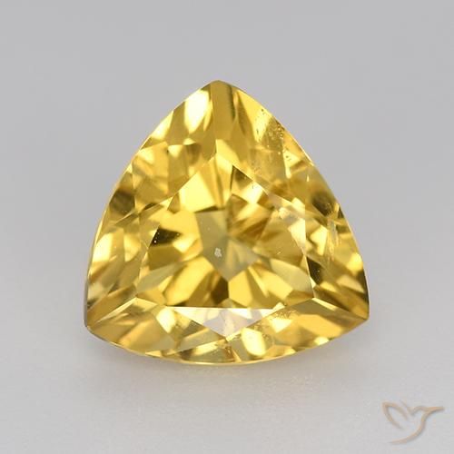2.16ct Natural Medium Gold Citrine, Trillion, VVS-VS