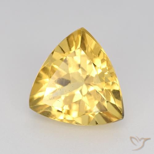 2.21 ct Golden Citrine Stone, Natural Citrine in Trillion Facet Shape for Sale