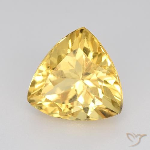 2.38 ct Golden Citrine Stone, Natural Citrine in Trillion Facet Shape for Sale