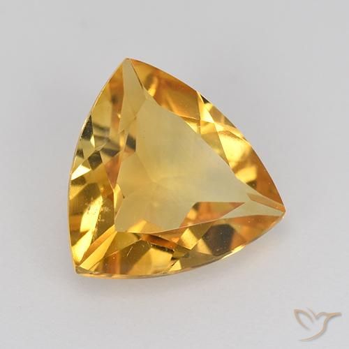 1.85 ct Golden Citrine Stone, Natural Citrine in Trillion Facet Shape for Sale