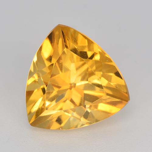 Deep Golden Orange Citrine Gem - 3.2ct Trillion Facet (ID: 518582)