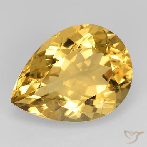 Golden Orange Citrine Gem - 8.2ct Pear Facet (ID: 518824)