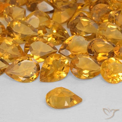 Citrine Gemstones in 8 x 6 mm (calibrated) Size for Sale, Citrine Stones in Medium Orange Color